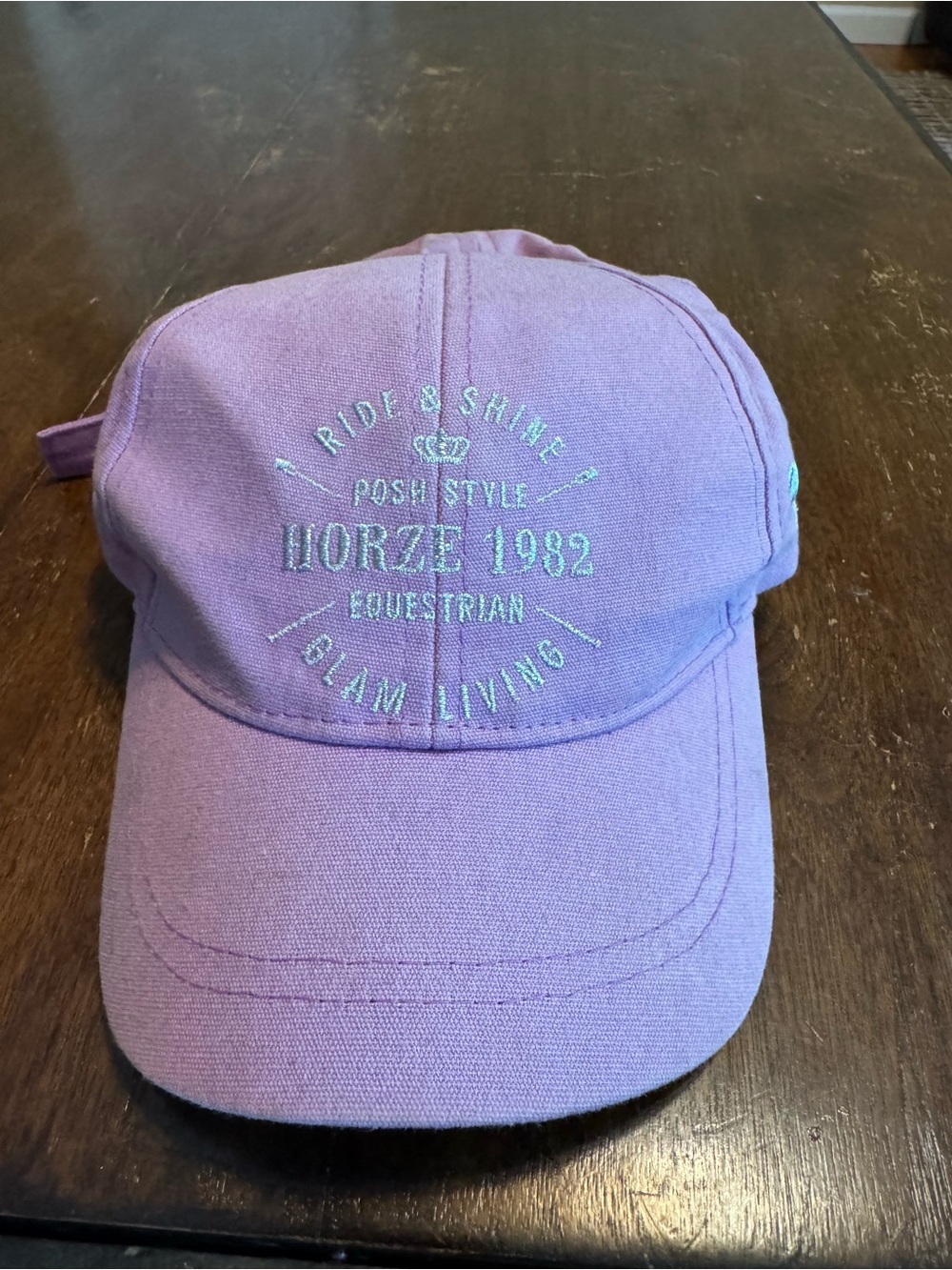 Horze 1982 Equestrian Ride & Shine Hat Purple Embroidered Horse